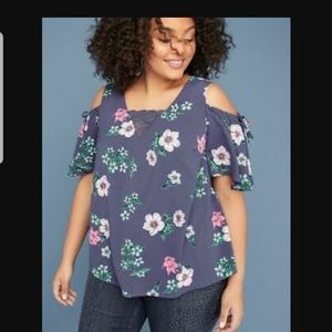 Lane Bryant cold shoulder blouse 16